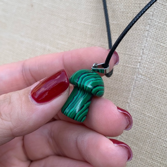 Handmade Genuine Stone Mushroom Amulet Necklace - Picture 9 of 11